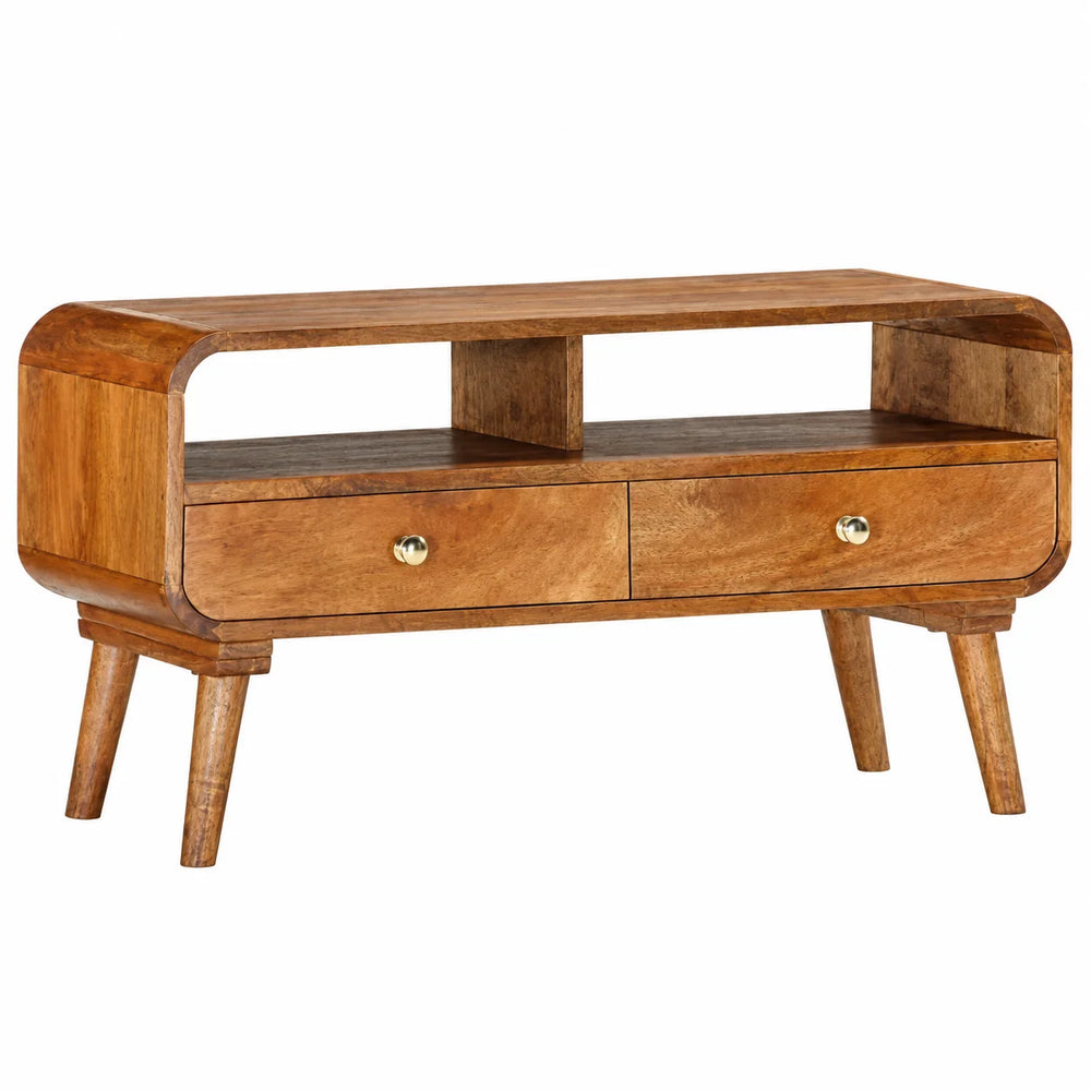 Meuble TV vintage bois en manguier massif 90 cm