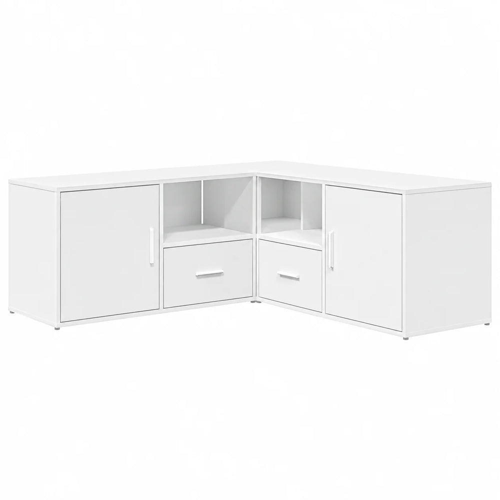 Meuble TV d'angle blanc 200 cm