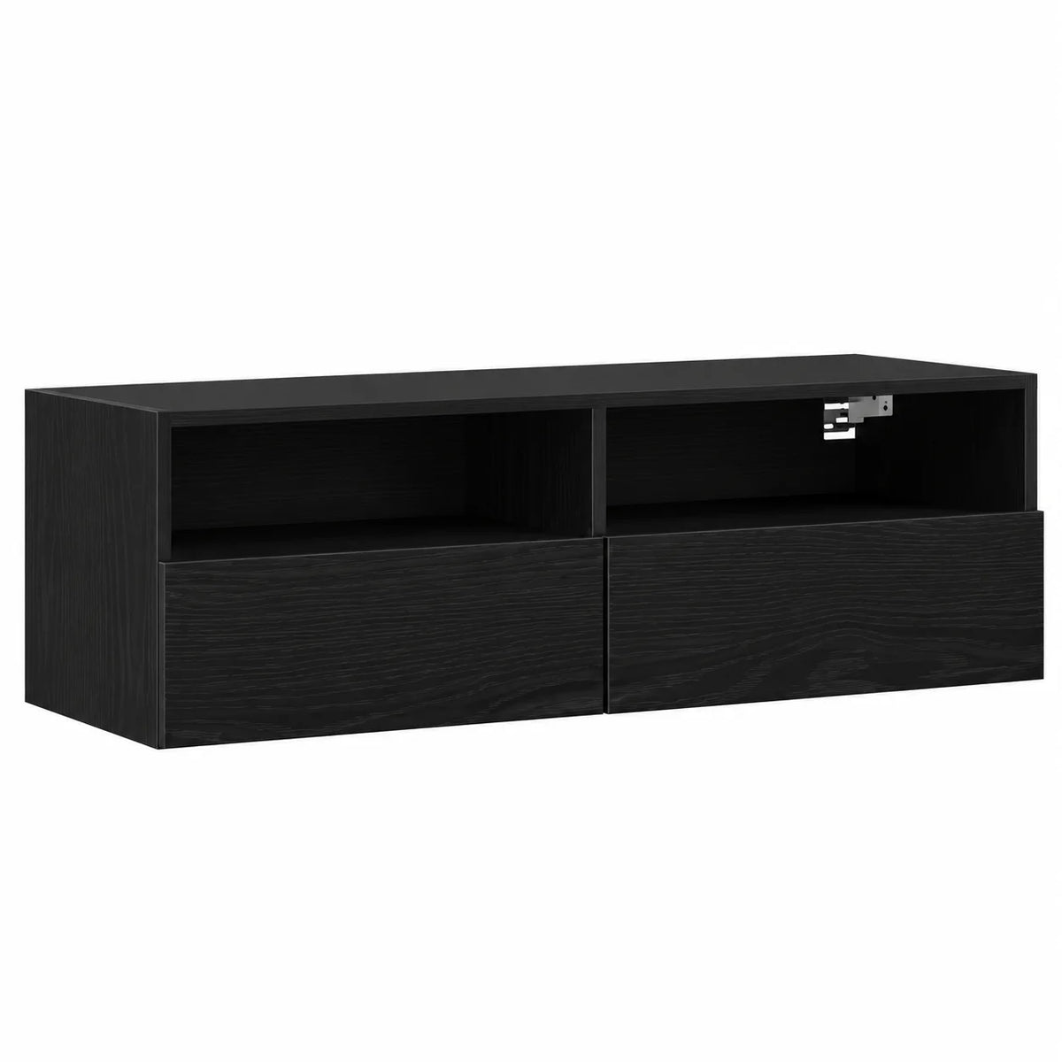 Meuble TV suspendu 100 cm noir, vue d'ensemble